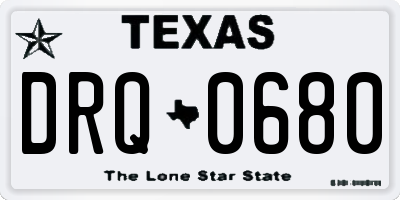 TX license plate DRQ0680