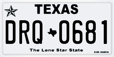 TX license plate DRQ0681