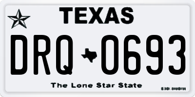TX license plate DRQ0693