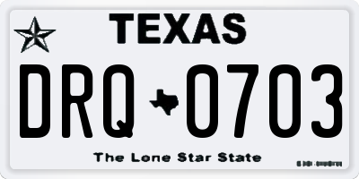 TX license plate DRQ0703