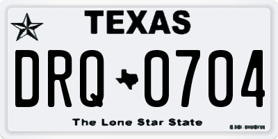 TX license plate DRQ0704