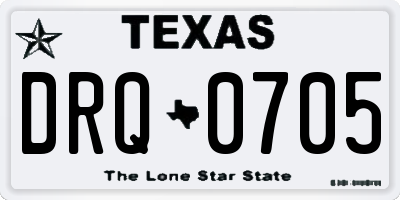 TX license plate DRQ0705