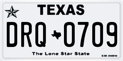 TX license plate DRQ0709
