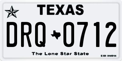 TX license plate DRQ0712