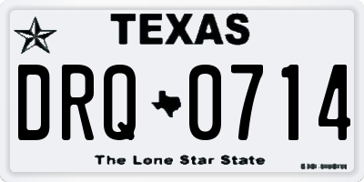 TX license plate DRQ0714
