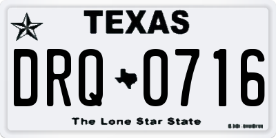 TX license plate DRQ0716