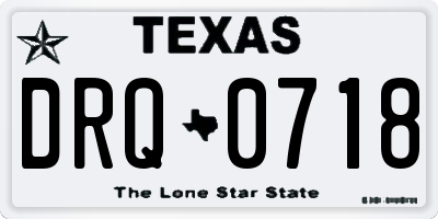 TX license plate DRQ0718