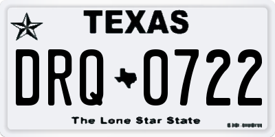 TX license plate DRQ0722
