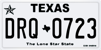 TX license plate DRQ0723