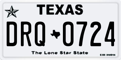 TX license plate DRQ0724