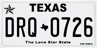 TX license plate DRQ0726