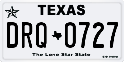 TX license plate DRQ0727