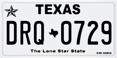TX license plate DRQ0729