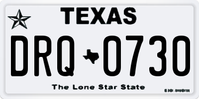 TX license plate DRQ0730