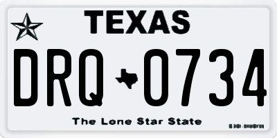TX license plate DRQ0734