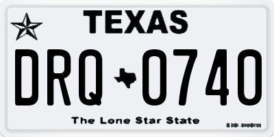 TX license plate DRQ0740