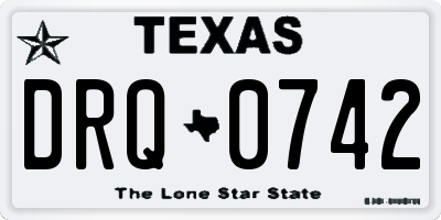 TX license plate DRQ0742