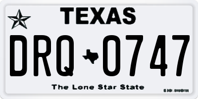 TX license plate DRQ0747