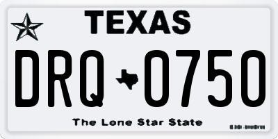 TX license plate DRQ0750
