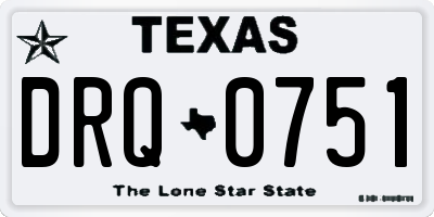 TX license plate DRQ0751