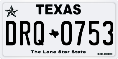 TX license plate DRQ0753