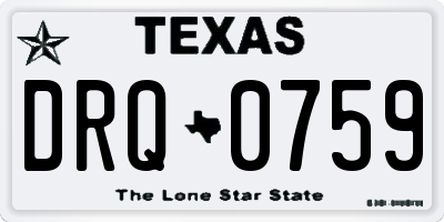 TX license plate DRQ0759