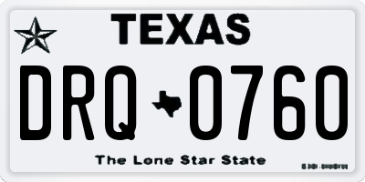 TX license plate DRQ0760