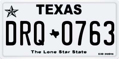 TX license plate DRQ0763