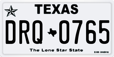 TX license plate DRQ0765