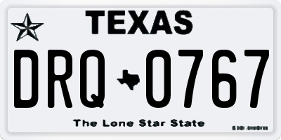 TX license plate DRQ0767