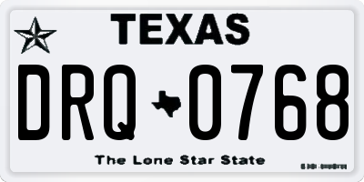 TX license plate DRQ0768