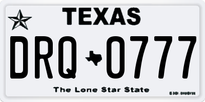 TX license plate DRQ0777