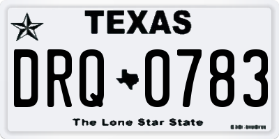 TX license plate DRQ0783