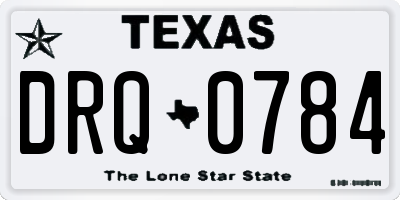 TX license plate DRQ0784