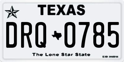 TX license plate DRQ0785