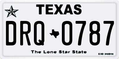 TX license plate DRQ0787