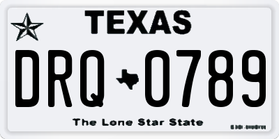 TX license plate DRQ0789