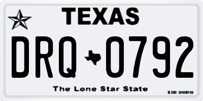 TX license plate DRQ0792