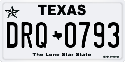 TX license plate DRQ0793