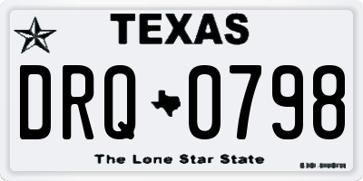 TX license plate DRQ0798