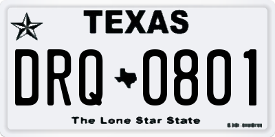 TX license plate DRQ0801