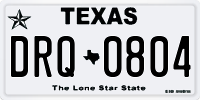 TX license plate DRQ0804