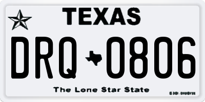 TX license plate DRQ0806