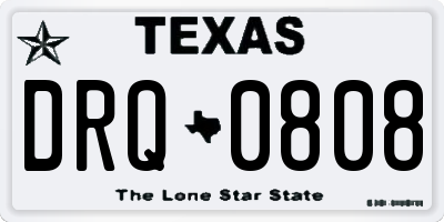 TX license plate DRQ0808
