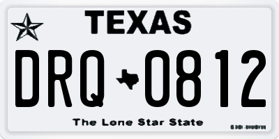 TX license plate DRQ0812