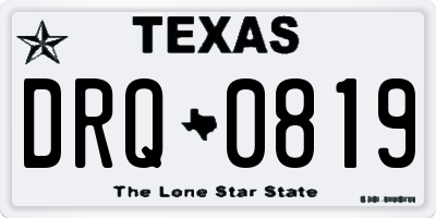 TX license plate DRQ0819