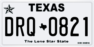 TX license plate DRQ0821