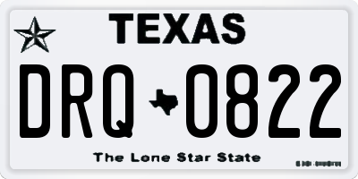 TX license plate DRQ0822