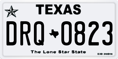 TX license plate DRQ0823