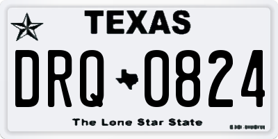 TX license plate DRQ0824